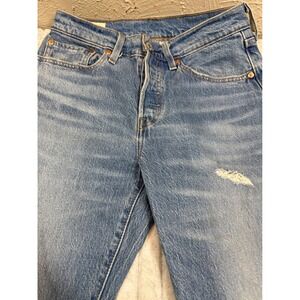 Levis 501 Original Straight Leg Distressed Blue Jeans W27 L30 Button fly‎